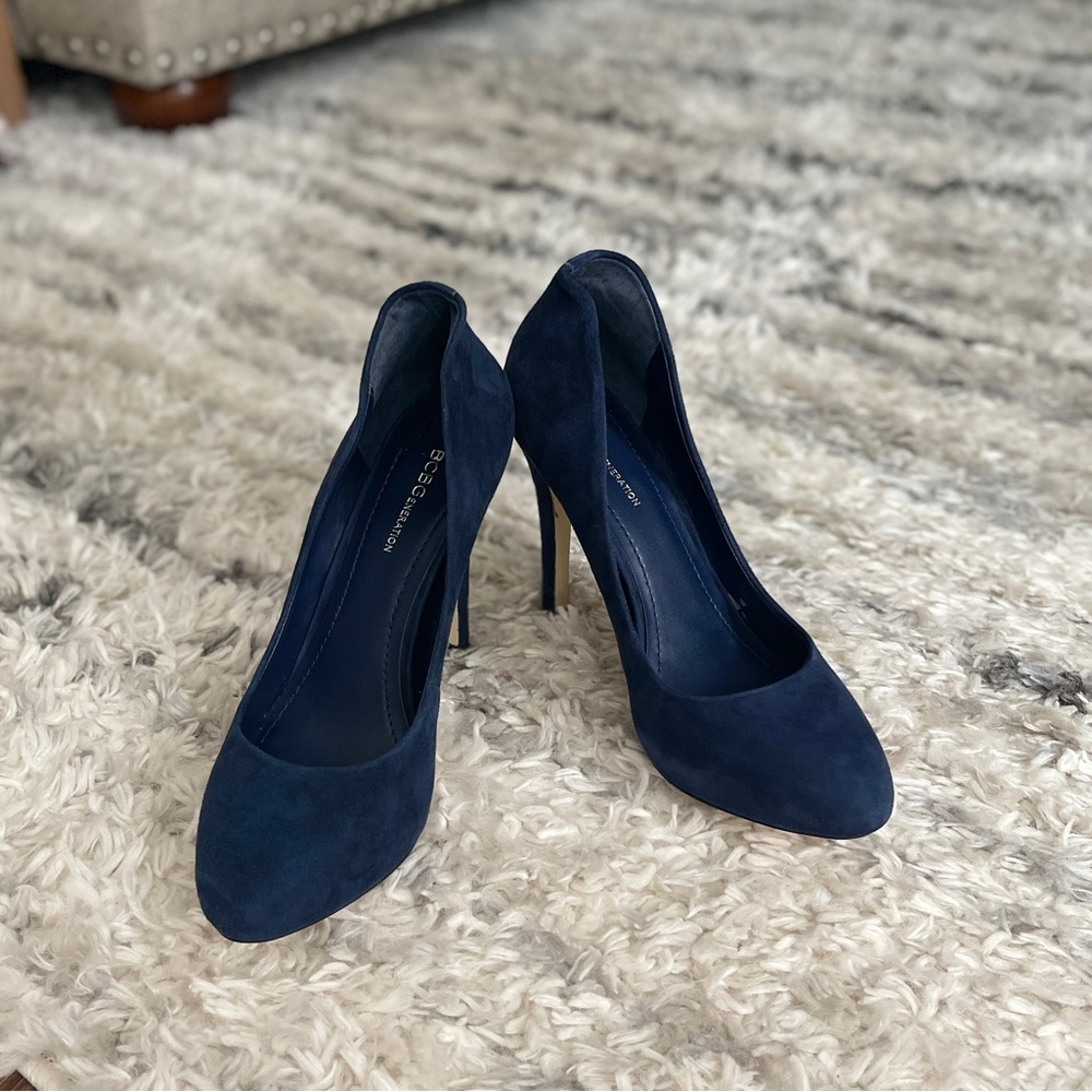 BCBG Navy Sued Heels